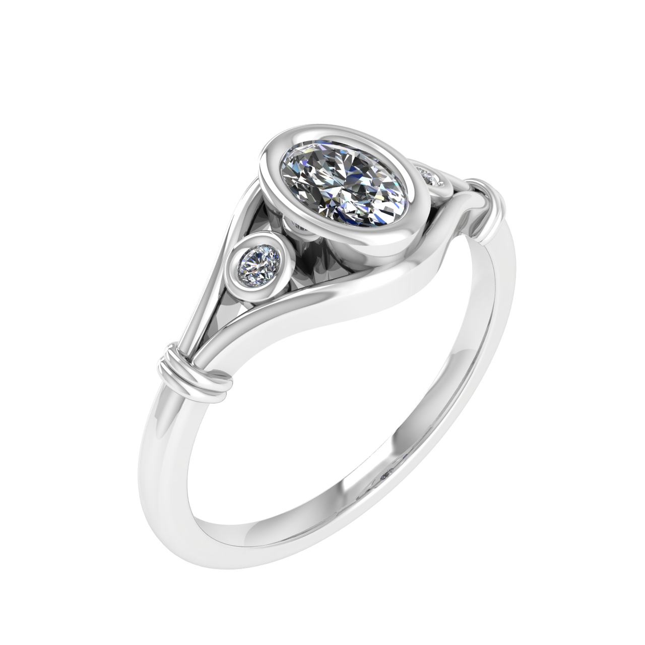 ACCENTED 6.00mm x 4.00mm OVAL ENGAGEMENT RING